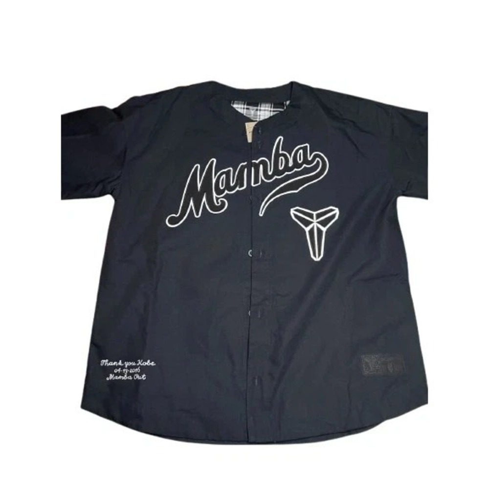 Nike Kobe Details Mamba Baseball Jersey Black IB0007 010 Men's Size XL New - Picture 3 of 7